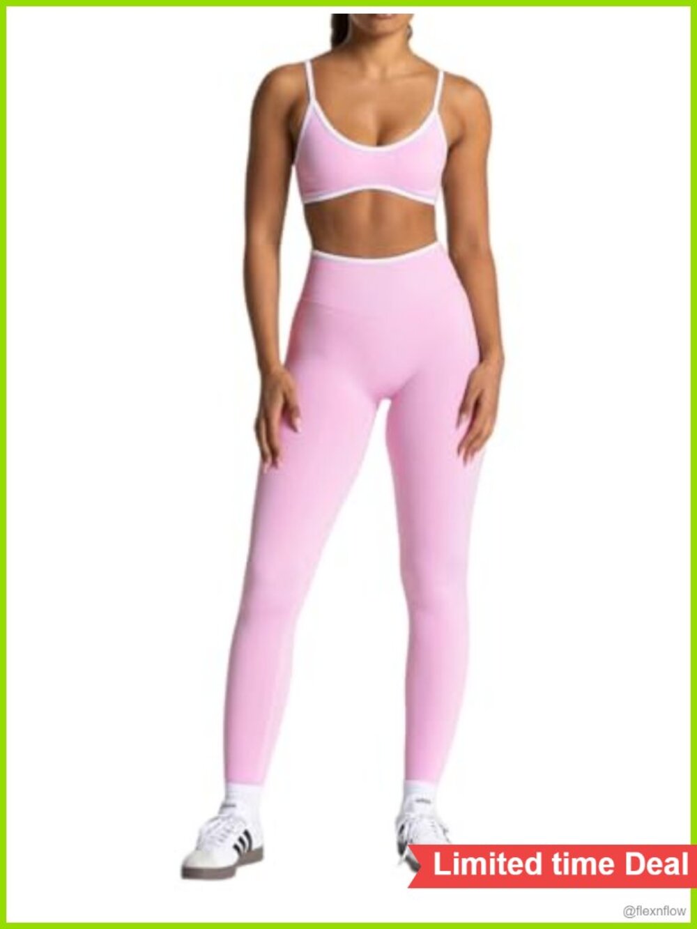 Women's 2 Piece Workout Set Seamless Color Block Tank Top High Waist Leggings